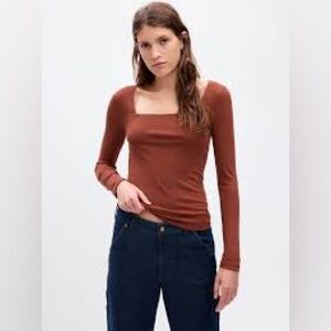 Gap Mini Rib Square-Neck T-Shirt